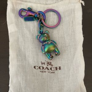 Coach Iridescent Teddy Bear Keychain